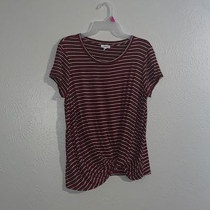 -size medium, red with white stripes